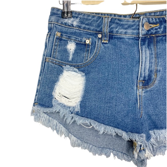 PS Erin Wasson Boho Tribal Pocket High Waist Frayed Hem Denim Shorts Size 27 - Picture 3 of 7